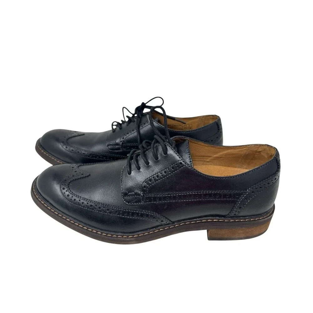 VIONIC Bruno Men’s Black Dapper Leather Wingtip Lace Up Shoes Size 11.5‎